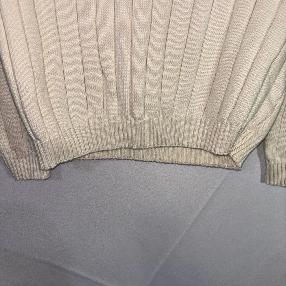 Consensus Sportswear Mock Neck Sweater Wide Ribbed 100% Cotton USA Made Size L